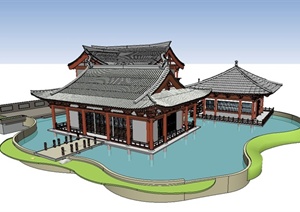 宋代古建筑设计SU(草图大师)模型