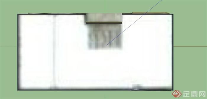 某现代墙绘办公建筑设计SU模型(3)