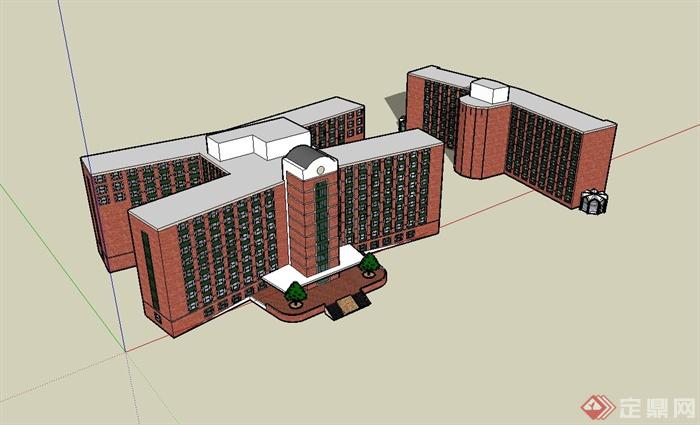 某欧洲学校教学楼建筑设计su模型(2)