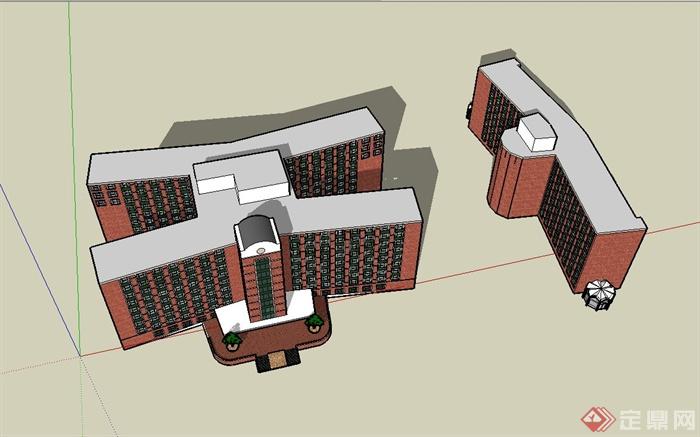某欧洲学校教学楼建筑设计su模型(4)