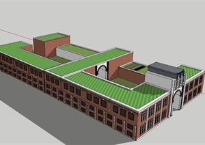某两层现代教学楼设计SU(草图大师)模型
