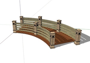 欧式风格木栈道桥设计SU(草图大师)模型