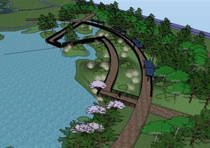 某湿地公园景观设计规划SU(草图大师)模型