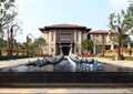 喷泉水池,孔雀雕塑