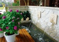 景墙喷泉,喷泉水池,盆栽