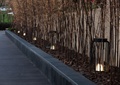 竹子围墙,景观灯