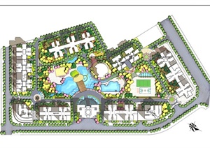 某现代住宅小区景观设计规划平面图PSD源文件