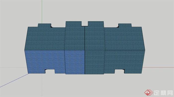 某现代六层住宅楼建筑设计SU模型素材(2)