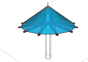 现代玻璃木伞亭设计SU(草图大师)模型