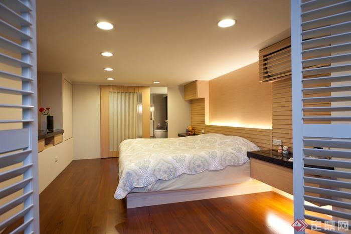 卧室,床,木地板