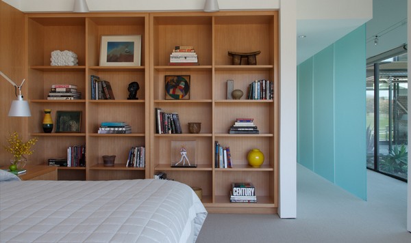 卧室,书架,床