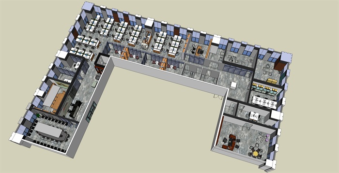 亚展国际中心办公环境设计SU模型