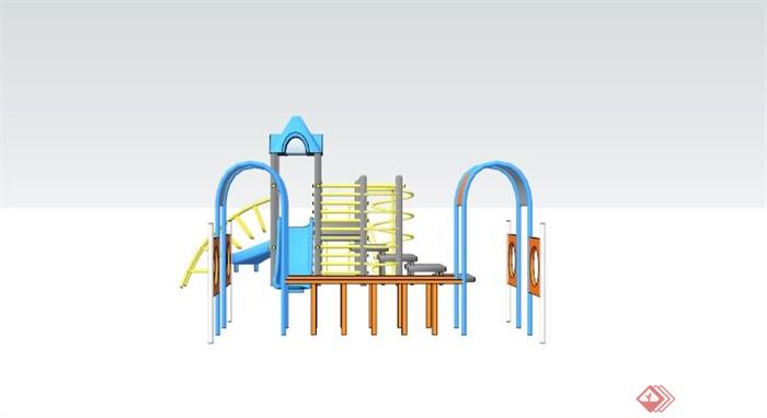 某现代儿童游乐设施组合SU模型素材(3)