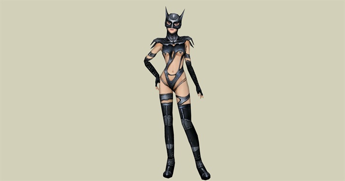 美女蝙蝠侠人物素材设计su模型