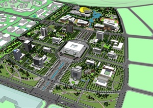 某城市行政区详细规划设计SU(草图大师)模型