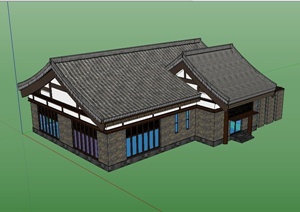 古典中式民房住宅建筑设计SU(草图大师)模型
