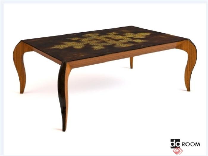 某欧式风格木质桌子设计3d模型(1)