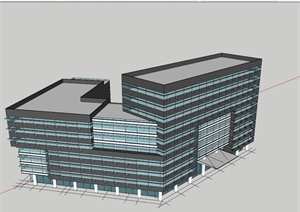 现代校园办公楼设计SU(草图大师)模型