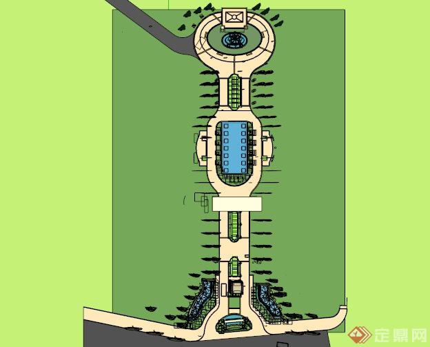 某欧式小型公园设计SU模型(3)