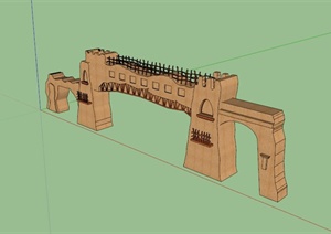 某旅游景区大门设计SU(草图大师)模型