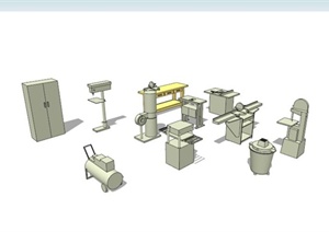 现代工厂机器设备合集SU(草图大师)模型