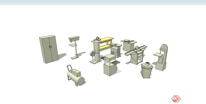 现代工厂机器设备合集SU模型(1)
