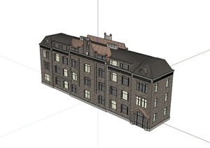 欧式三层住宅建筑设计SU(草图大师)模型