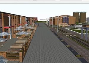 工业区改造之商业步行街区Su精细设计模型