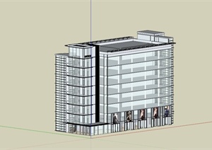 现代商业办公建筑大楼SU(草图大师)模型