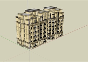 欧式花园洋房建筑SU(草图大师)模型