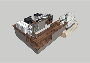 某现代咖啡店内厨房设施设计SU(草图大师)模型