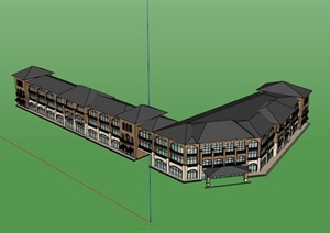 三层欧式售楼处建筑SU(草图大师)模型