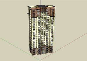 现代简约高层住宅建筑设计SU(草图大师)模型