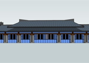 某日式风格火车站（SU(草图大师) +CAD+ 效果图）