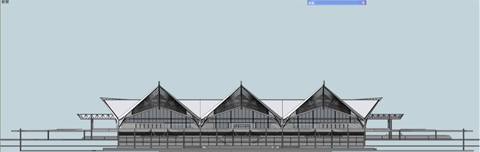 现代火车站建筑设计素材 SU模型
