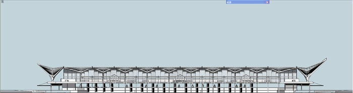 现代火车站建筑设计素材 SU模型
