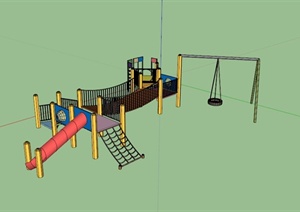 儿童游乐设施组合SU(草图大师)模型