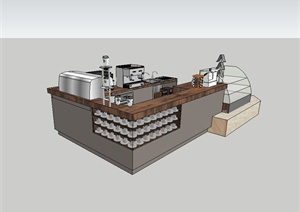 某现代风格室内厨房设施设计SU(草图大师)模型