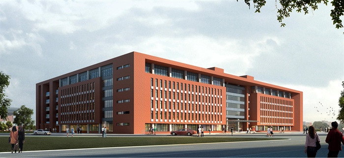 某大学中心教学楼建筑方案设计(含cad平立剖、效果图）(2)