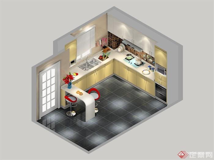 厨房,厨房餐柜,厨房设施,厨房门