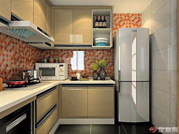 厨房设计,橱柜,冰箱