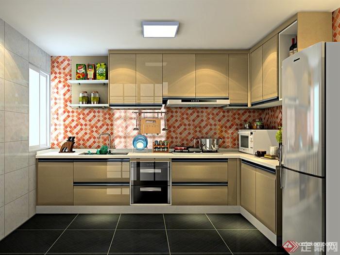 厨房设计,橱柜,洗菜池,冰箱