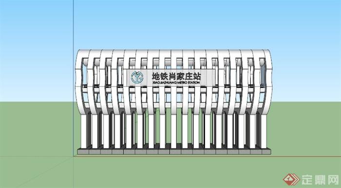 银川某地铁站建筑设计SU模型(3)