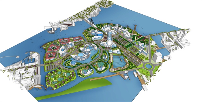 大型城市设计规划高精模型(1)