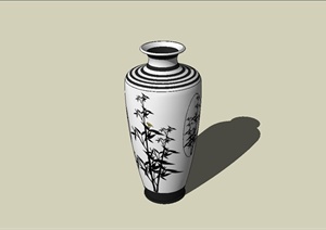 青花瓷瓶设计SU(草图大师)模型