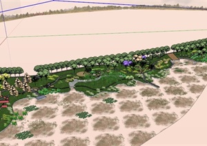 湿地公园景观设计SU(草图大师)模型
