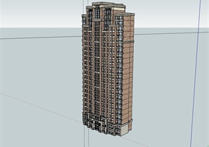 某小区现代高层住宅楼建筑设计SU(草图大师)模型