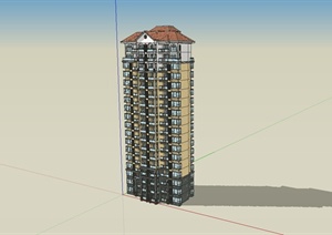 某欧式高层住宅小区楼设计SU(草图大师)模型