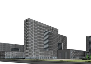某现代风格非常精细的医院建筑设计SU(草图大师)模型