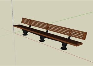某现代公园长椅设计SU(草图大师)模型素材